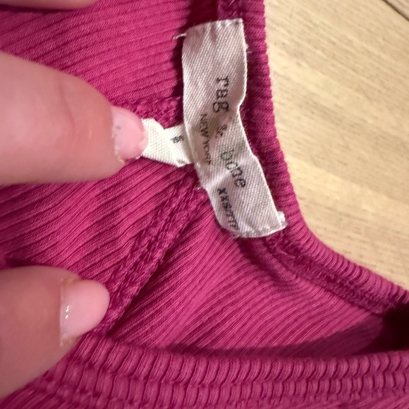 Magenta Rag & Bone Ribbed Racer Back Tank - Picture 2 of 3